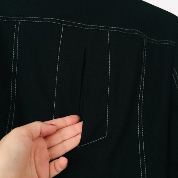 CELINE K, GORGEOUS BLACK JEAN BELTED JACKET, SZ. 4 - Picture 10 of 10